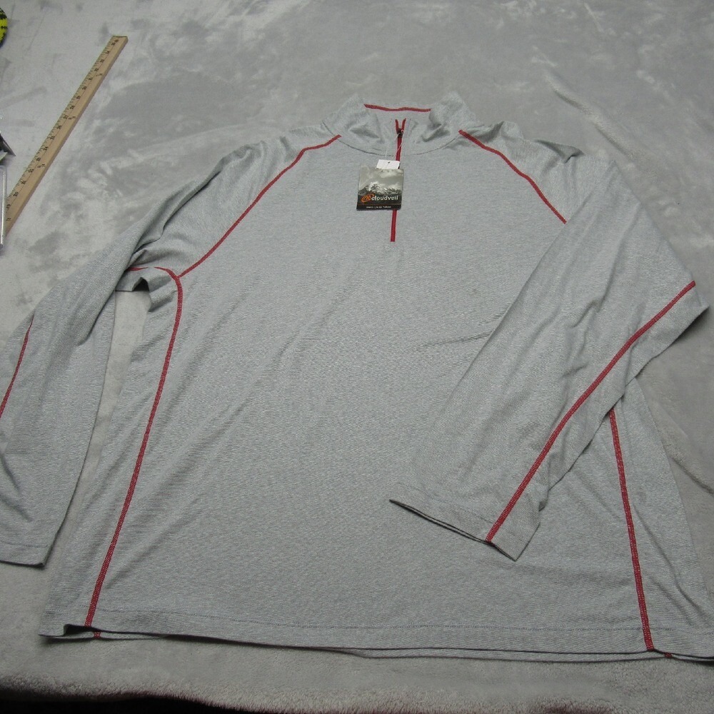 Cloudveil Shirt Mens XXL Gray Quick-Drying Light 1/4 Zip Pullover Athletic NEW